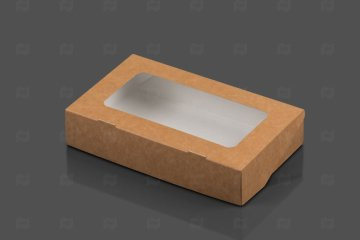 картинка Пенал бумажный с окном 1000мл 200*120*40мм крафт SELFBOX PRO 300шт Мир упаковки