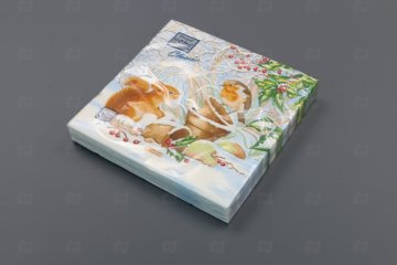 картинка Салфетки бумажные НГ 33*33см 3сл Новогодняя беседа 20шт Bouquet Home Collection Мир упаковки