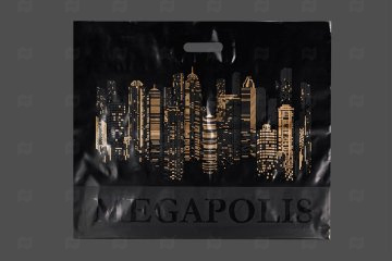 картинка Пакет с вырубной ручкой 60*50см 70мк Мегаполис Мир упаковки