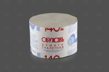 картинка Бумага туалетная 1сл серая 75м без втулки Обухавъ 140 Мир упаковки