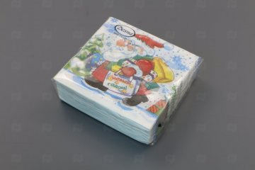Купить Салфетки бумажные НГ 24*24см 1сл Дед Мороз с подарками Design 40шт Desna. Мир упаковки
