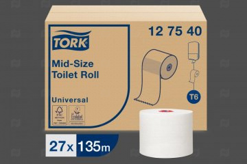 Купить 127540 Бумага туалетная в миди-рулонах "TORK" белая 1-сл. (135 м) Т6. Мир упаковки