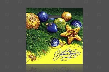 картинка Пакет с вырубной ручкой 44*44см 70мк Новогодний букет НГ 50шт Мир упаковки