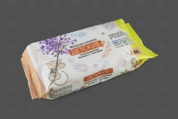 картинка Салфетки влажные 60шт детские FreshLand Мир упаковки