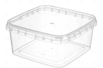 картинка Банка ПП 600мл квадратная прозрачная 130*130*62мм с крышкой с к/з 300шт ПТП Мир упаковки