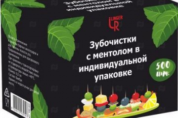 картинка Зубочистки бамбук 500шт в инд PP уп с ментолом Linger Мир упаковки