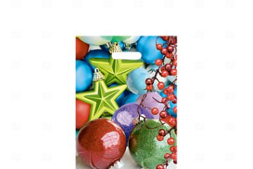 картинка Пакет с вырубной ручкой 30*40см 60мк Новогодний глянец НГ 25шт Мир упаковки