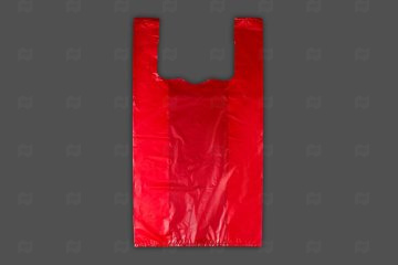 картинка Пакет майка ПНД 30+16*55см 22мк красный 100шт Мир упаковки