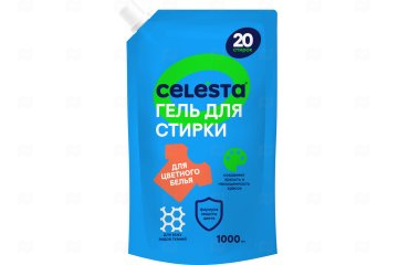 картинка Гель д/стирки цветного белья в дойпаке 1000мл CELESTA Мир упаковки