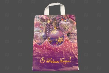 картинка Пакет с петлевой ручкой 28*35см Искры НГ 25шт Мир упаковки