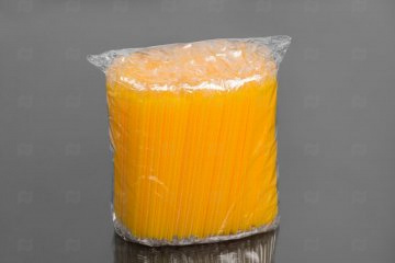 Купить Трубочки д/кокт. 0,8х24см желтые в инд.упак.(500 шт.) прямые ТП. Мир упаковки