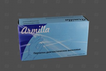 Купить Перчатки виниловые прозрачные XL (50 пар) Armilla. Мир упаковки