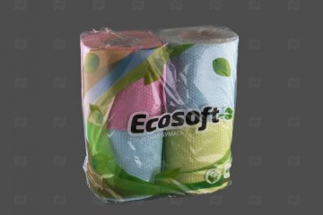 Купить Бумага туалетная "Ecosoft" цветная микс 2-сл. (4 рул.). Мир упаковки