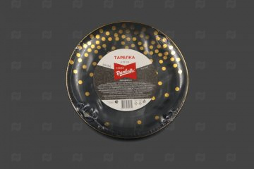 картинка Тарелка конфетти Sinior Banketto, черный, пластик, 19 см, 3шт. Мир упаковки