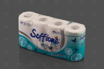 Купить Бумага туалетная Pure White Белая 2сл "Soffione" (8 рул.) арт. 10900003/60. Мир упаковки