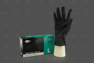 Купить Перчатки виниловые черные L (50 пар) ImpactoPro. Мир упаковки
