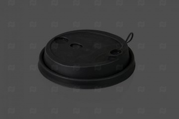 картинка Крышка д/стакана кофейная d-90 (50шт) черная матовая FlipTop  Мир упаковки