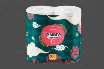 Купить Бумага туалетная "Nuvola" Asia 3-сл (4 рул.) . Мир упаковки